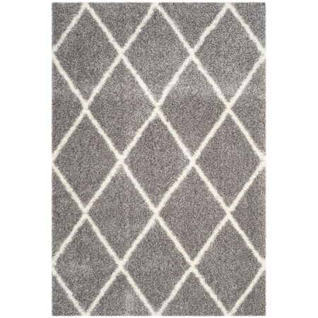 Safavieh Montreal Shag Medium Rectangle Rug; Grey & Ivory - 5 ft. - 3 in. x 7 ft. - 6 in. SGM831D-5